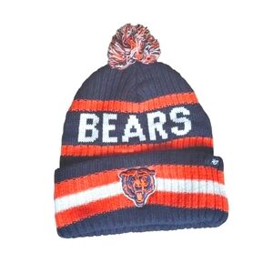 New Chicago Bears 47 Brand NFL Football Winter Knit Pom Pom Hat NWT OSFM